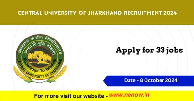 central university of jharkhand recruitment 2024 apply for 33 jobs