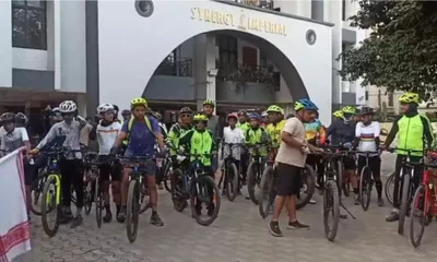 assam  cyclists honour zubeen garg with rally  plant saplings at zubeen kshetra