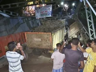 assam  bridge collapses in cachar  truck driver feared missing