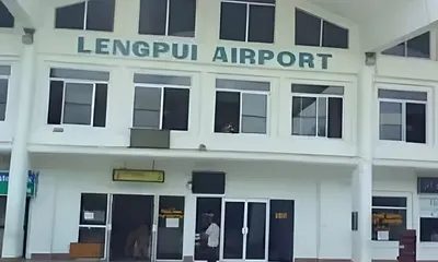 mizoram  flight operations at lengpui airport halted due to runway potholes