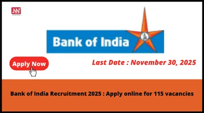 bank of india recruitment 2025   apply online for 115 vacancies