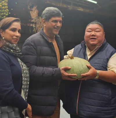 nagaland tourism minister gifts organic pumpkin to deepika padukone’s parents