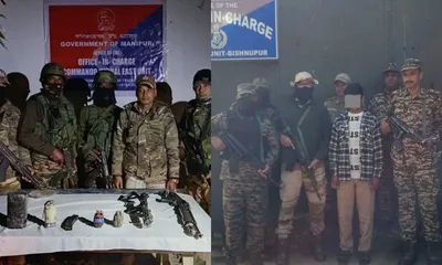 manipur police arrest kcp  apunba  member  seize weapons and explosives