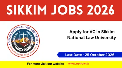 sikkim jobs 2026   apply for vc in sikkim national law university