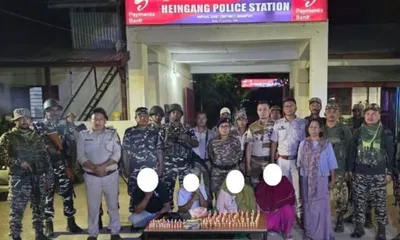 manipur police arrest four drug peddlers  seize 129 grams of heroin