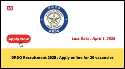 drdo recruitment 2025   apply online for 20 vacancies