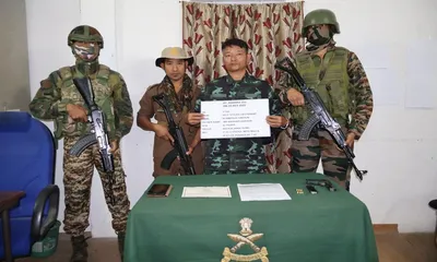 arunachal  hardcore nscn k cadre surrenders in tirap