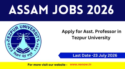 assam jobs 2026   apply for asst  professor in tezpur university