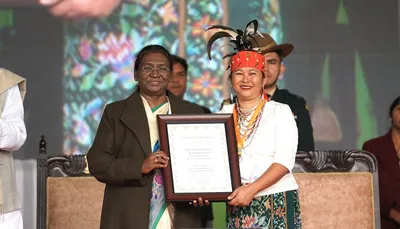 meghalaya  president murmu inspires 20 000 shg members in tura