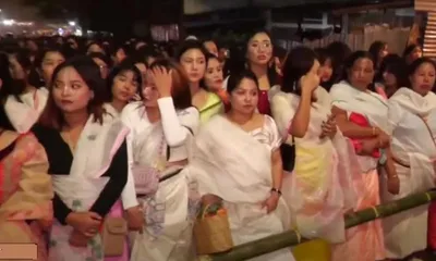 manipur  thousands of devotees seek boons from goddess at dawn during  bor puja 