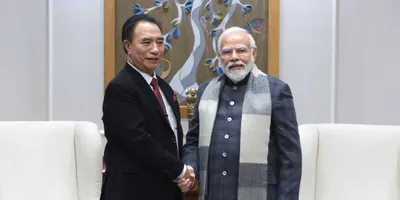 mizoram cm lalduhoma meets pm narendra modi