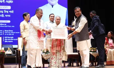 assam  india’s richest woman savitri jindal attends launch of vrindavani vastra museum project