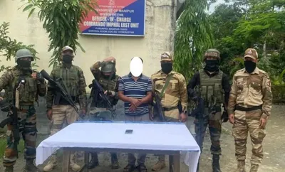 manipur  senior kykl cadre arrested  large cache of arms seized