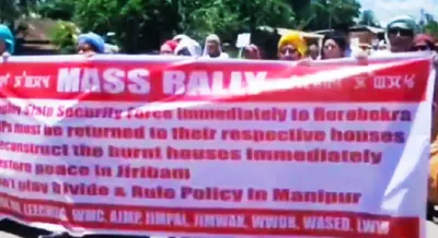 manipur crisis  protest erupts in jiribam following renewed violence
