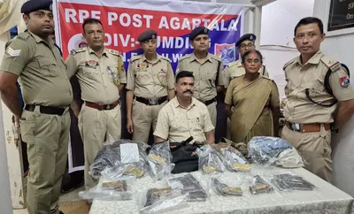 tripura police seize 8 guns  16 magazines on agartala firozpur train