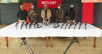 manipur  firearms and explosives recovered in kangpokpi district