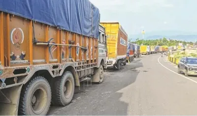 800 trucks  fuel tankers stranded at assam manipur border amid landslides  security escort shortage