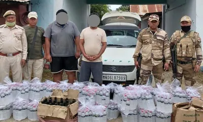 manipur  police seize 519 imfl bottles at imphal airport  detain 15 in anti liquor crackdown