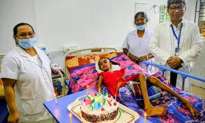8 year old girl battling critical disease observes birthday in tripura s gb hospital