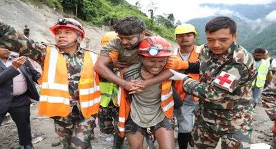 nepal floods  two workers rescued alive from trishuli 3a hydropower project tunnel after nine days