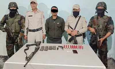 manipur kykl cadre arrested  weapons seized ahead of pm modi visit