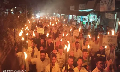 assam  massive protest for st status by cysa in dhakuakhana