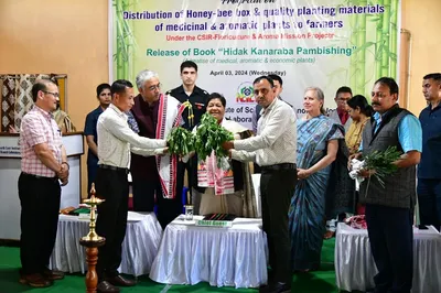 manipur governor interacts with farmers  distributes honey bee boxes under csir project