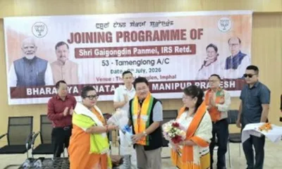 manipur  former irs officer gaigongdin panmei joins bjp ahead of 2027 polls
