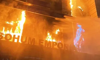 assam  massive fire guts sohum emporia in guwahati  no casualties reported