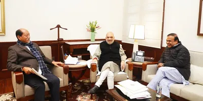 assam   nagaland cms meet amit shah  discuss issues of mutual interest