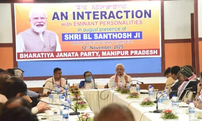 bjp leaders review manipur’s political situation  mlas express optimism about new govt