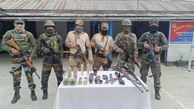 large cache of weapons recovered from seven villages in manipur