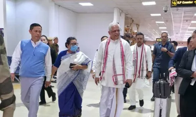 manipur  bjp leaders bl santosh  sambit patra arrive in imphal