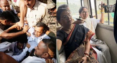 mamata banerjee  arvind kejriwal detained amid cjp protest demanding gyanesh kumar’s resignation in delhi