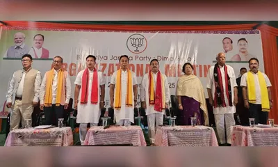 assam  dilip saikia reviews 2026 poll strategy at dima hasao bjp meet in haflong
