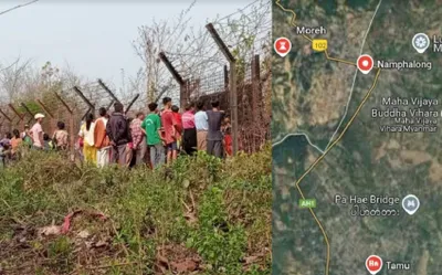 manipur  200 myanmarese seek refuge at moreh as border clashes flare up