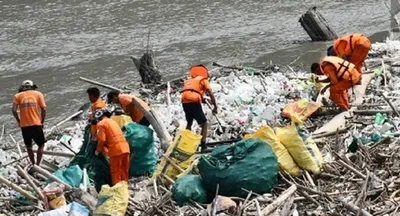 nagaland  six day clean mission clears doyang dam reservoir of plastic waste