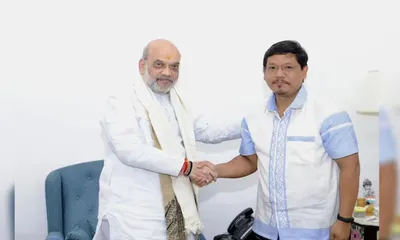 meghalaya  cm sangma meets amit shah  presses special ais cadre