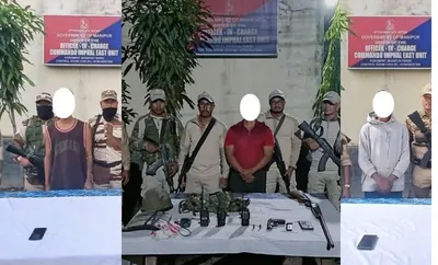 manipur  three kcp cadres arrested in imphal east for extortion