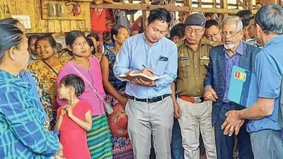 manipur  fresh influx of myanmar refugees reported  mhrc visits relief camps