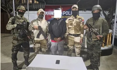 manipur  four arrested  arms and cash seized in anti extortion operations