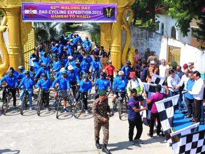 arunachal  cycling expedition to honour walong heroes flagged off from namsai
