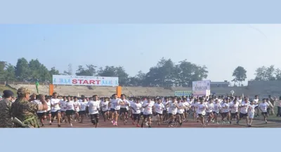 nagaland  state level half marathon draws 3 000 runners in kohima