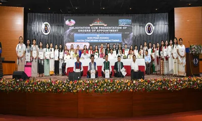 arunachal cm felicitates 111 newly appointed pgts  lauds transparent appsc recruitment