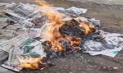  attack on democracy   widespread outrage after  asomiya pratidin  newspapers burned in sivasagar