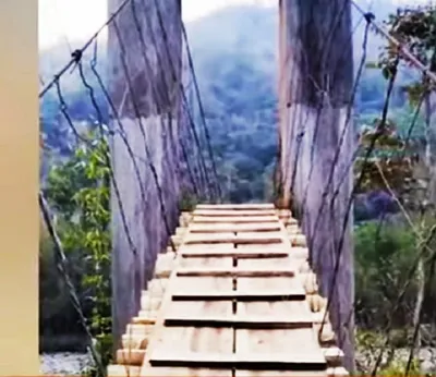 renovated wooden bridge over barak river connecting manipur  amp  nagaland opens for public