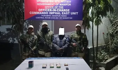 manipur police arrest drug dealer  seize 100g heroin in imphal east