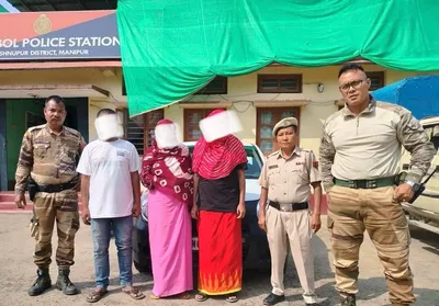 manipur  three alleged heroin smugglers nabbed in bishnupur