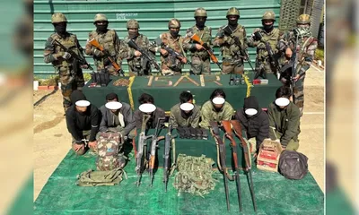 manipur  7 kna arrested with huge cache of weapons in churachandpur