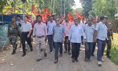 tension in tripura s belonia after police halt cpi m  rally